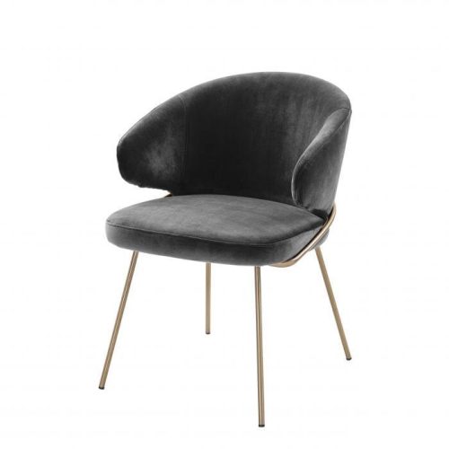 EICHHOLTZ Valgomojo kėdės KINLEY - DARK GREY VELVET